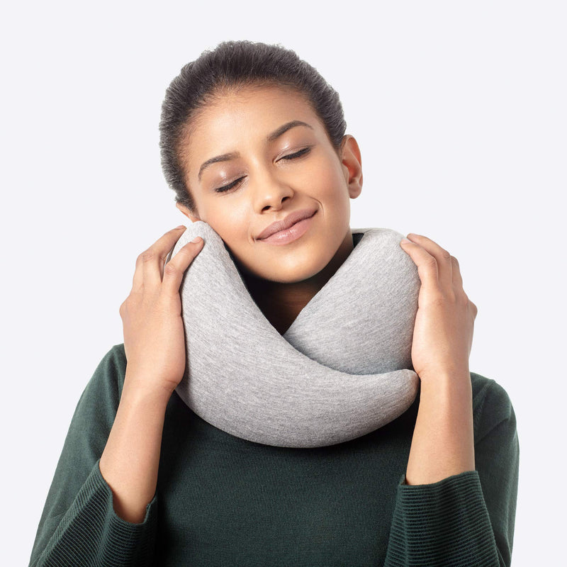 NewNest Australia - OSTRICHPILLOW GO Travel Pillow for Car & Airplane Neck Support with Travel Bag - Memory Foam Travel Accessories for Power Nap on Flight Blue Reef 