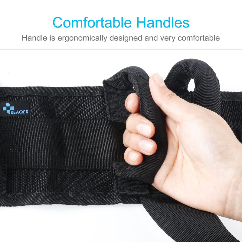 REAQER Gait Belt with Leg Loops Transfer Belt with Handles Metal Buckle Medical Nursing for Seniors, Handicap and Doctors Caretaker Physical Therapists Waist Size(30”-43”) - NewNest Australia