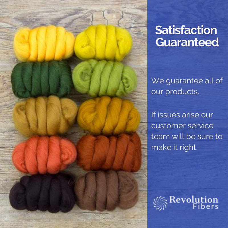 Revolution Fibers | Mixed Merino Wool Variety Pack | Perfect Wool Roving for Spinning, Needle Felting, Wet Felting, Weaving and Crafting (Autumn Leaves (Multicolored), 250 Grams) - NewNest Australia