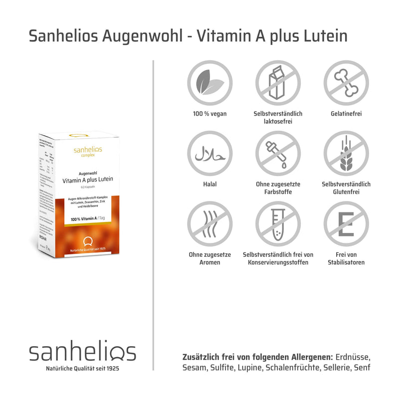 SANHELIOS Augenwohl Vitamin A plus Lutein capsules 60 pcs - NewNest Australia