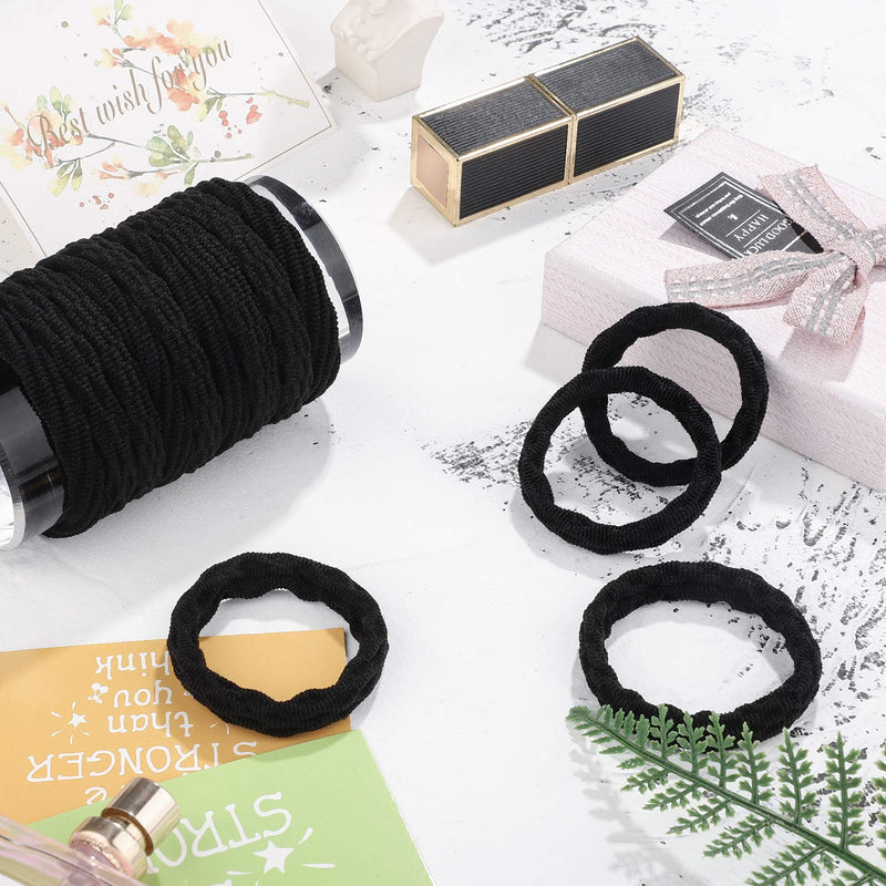 60 Pieces Seamless Hair Ties Ponytail Holders Thick Elastic Hair Tie Cotton No Crease Hair Band for Women,girl,thick Heavy and Curly Hair,lightweight Highly Elastic,4 Styles(Black,Fresh Style) Black - NewNest Australia