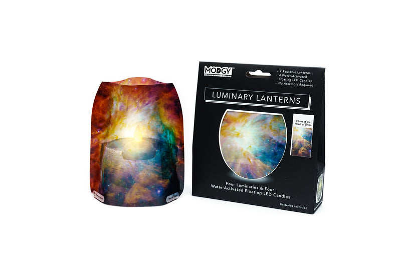 NewNest Australia - MODGY Luminary Lanterns 4-Pack - Floating LED Candles with Batteries Included - Luminaries are Great for Weddings, Parties, Patios & Celebrations of All Kinds (Heart of Orion) 