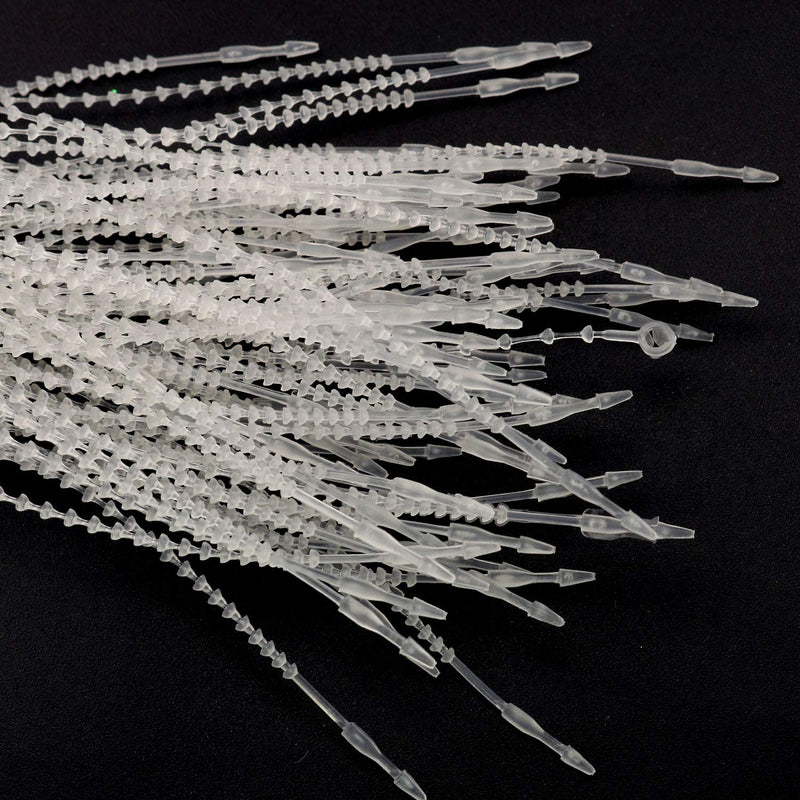 Tegg Snap Lock Pin 1000PCS 5Inch Clear Plastic Adjustable Beaded Tie Lock Pin Security Loop Snap Tag Fasteners - NewNest Australia