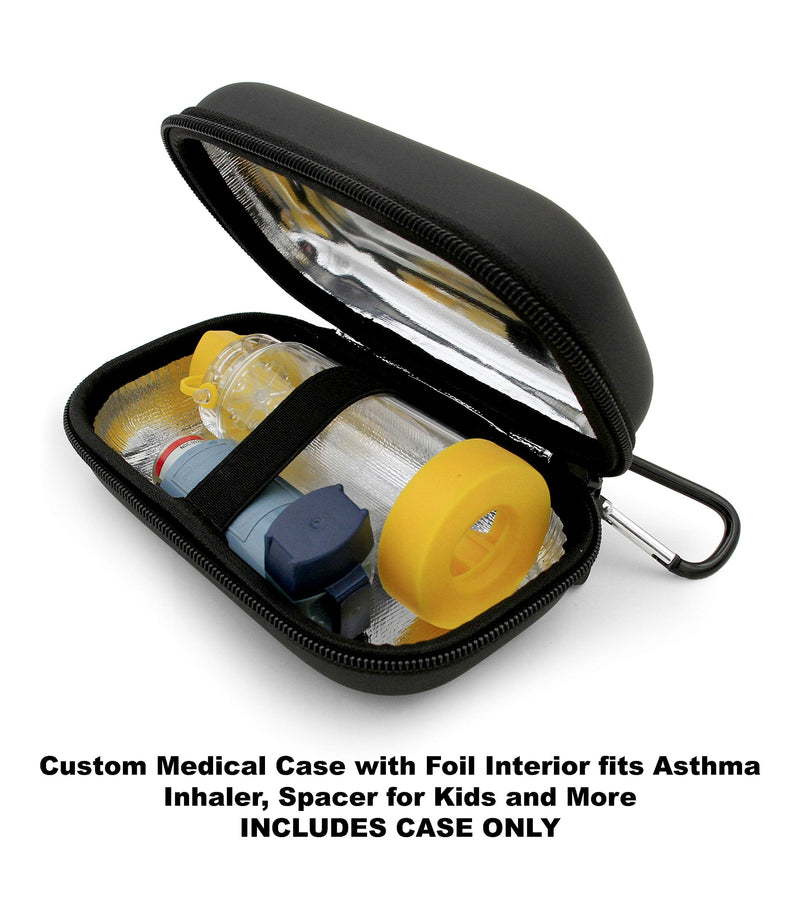 Casematix Compact Insulated Asthma Inhaler Travel Bag Case Compatible with Chamber Inhaler Spacer, Masks and More - Does Not Fit Spacers Longer Than 6.25 inches, Includes CASE ONLY Black - NewNest Australia