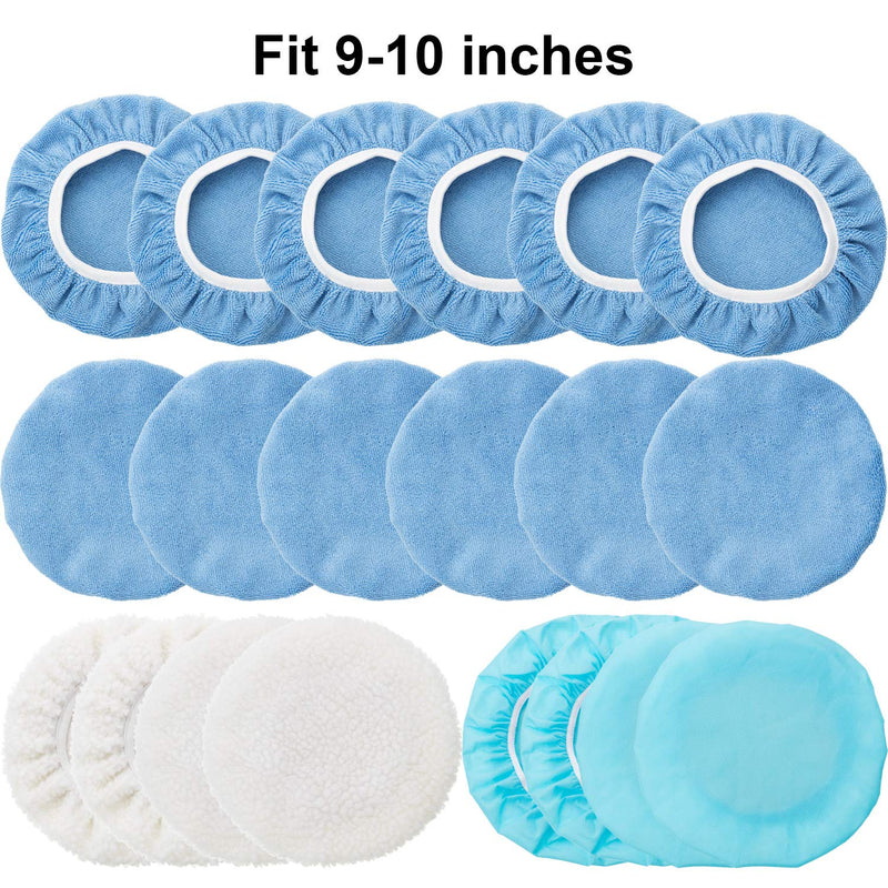 20 Pieces 9-10 Inches Car Polisher Pad Bonnet Microfiber Max Baxer Bonnet Polishing Bonnet Buffing Pad Cover - NewNest Australia