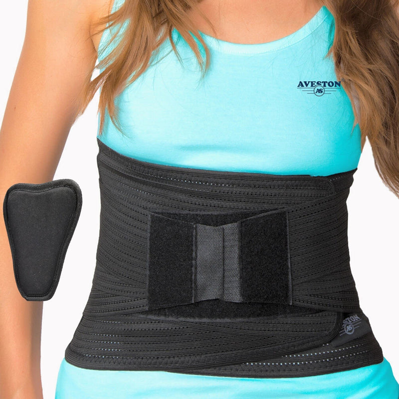 AVESTON Back Brace for Lower Back Pain Relief 6 ribs Belt with Lumbar Pad Support for Men/Women Light Thin Orthopedic Rigid Adjustable Brace Herniated Disc - Size 32 – 39 Inch Around Belly Medium - NewNest Australia
