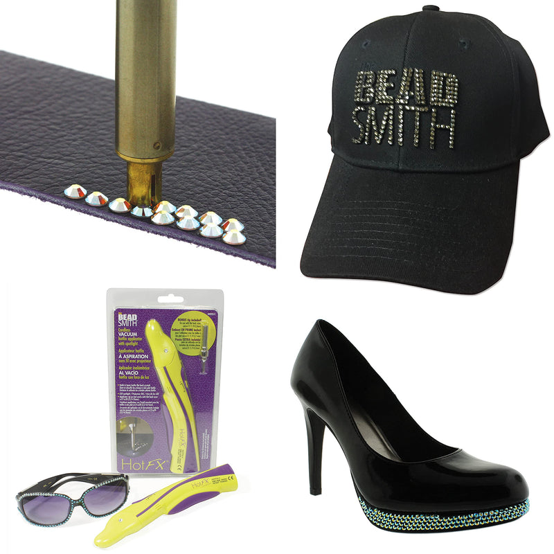 The Beadsmith Cordless Vacuum Hot Fix Applicator with LED Spotlight, Bonus Tip Included, Battery Operated, Use with Hot Fix Crystal, Sizes SS12-SS20 (3.2-4.9mm) - NewNest Australia