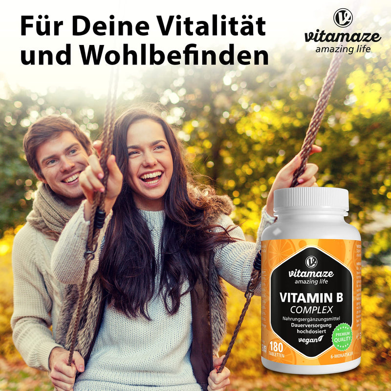 Vitamin B Complex Extra High Dose, 120 Vegan Tablets For 4 Months, All B Vitamins With Optimal Bioavailability, Natural Food Supplement Without Additives, Made In Germany - NewNest Australia