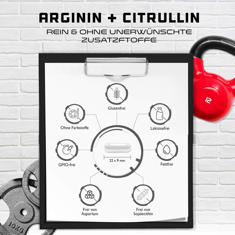 L-Arginine + L-Citrulline ‚ 320 Capsules ‚ 1100 Mg Per Capsule ‚ Citrulline 2:1 + Arginine Base 1:1 Ratio ‚ Premium Amino Acids ‚ Laboratory Tested Quality ‚ German Elite Nutrition - NewNest Australia