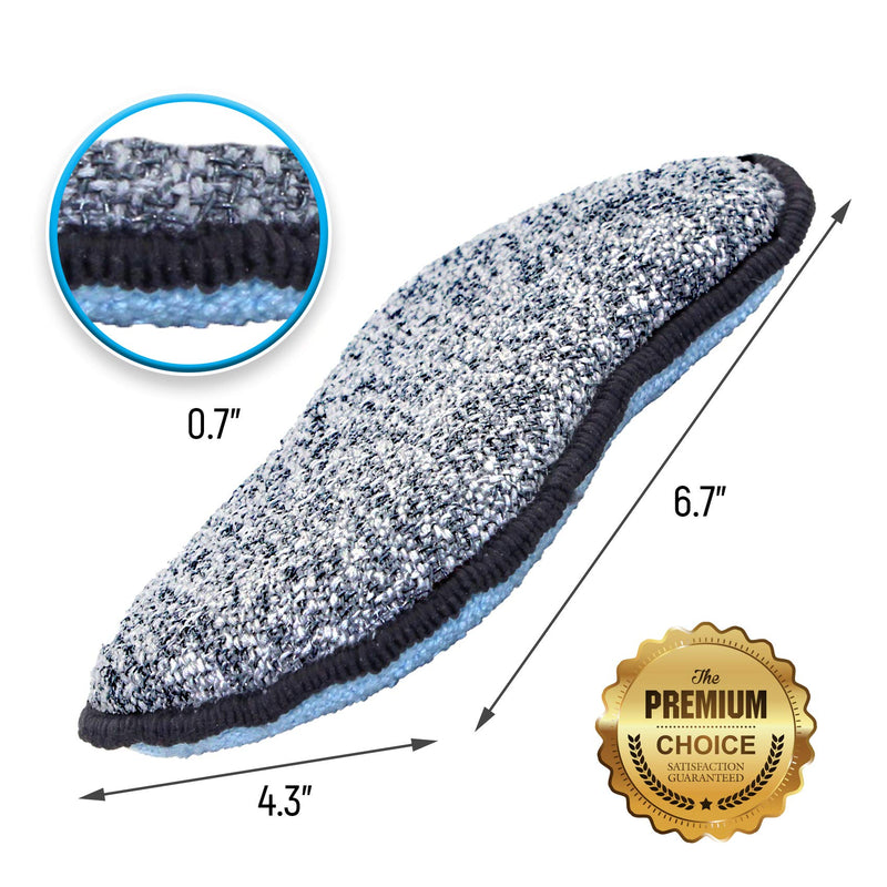 Multi-Purpose Scrub Sponges for Kitchen by Scrub- it - Non-Scratch Microfiber Sponge Along with Heavy Duty Scouring Power - Effortless Cleaning of Dishes, Pots and Pans All at Once( 6 Pack, Large) Gray & Blue Large (Pack of 6) - NewNest Australia