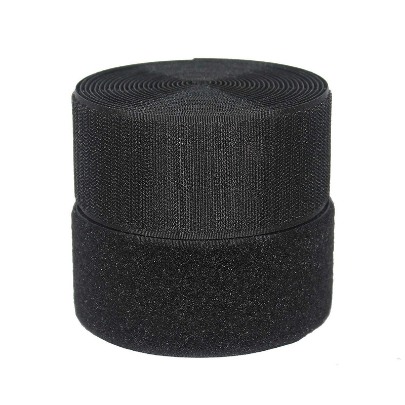 Vkey 50mm(2") Width 5 Meters Sew-On Hook and Loop Fastener Tape Tape Nylon Strips Fabric Non-Adhesive Back Black 5CM*5M - NewNest Australia