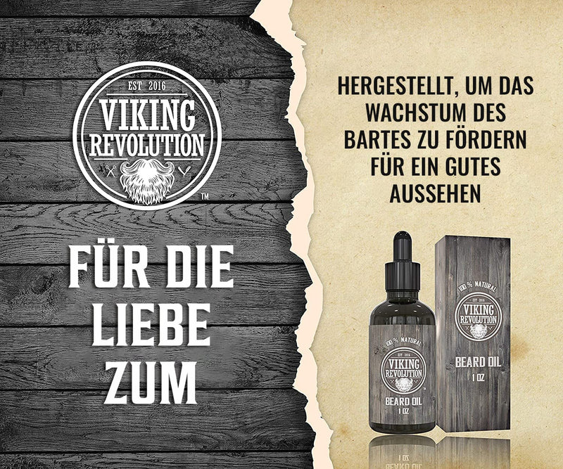Viking Revolution Beard Oil Conditioner - Natural, Unscented Argan and Jojoba Oil - Softens the Beard, Protects and Strengthens Beard Growth - Care for Beard and Mustache, 1 Pack of Beard Oil Unscented 30 ml (Lot de 1) - NewNest Australia