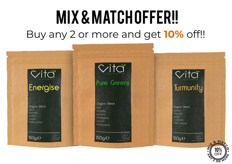 Vita Nutrients | Pure Greens | Premium Organic Superfood Powder Blend 150g | Vegan & Gluten Free | 6 Plant Based Supergreens, Rich in Vitamins, Minerals and Fibre | Made in The UK - NewNest Australia