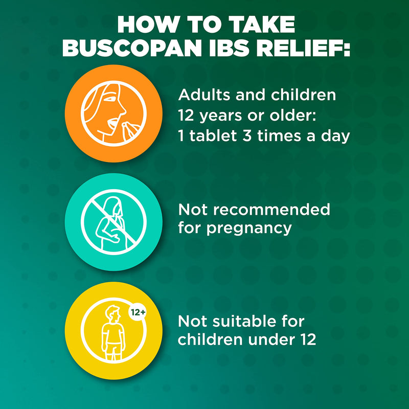Buscopan IBS Relief - Targets the Source of IBS Pain and Cramps- starts to work in 15 minutes - 40 Tablets- - Relief from IBS Pain & discomfort, 40 Count (Pack of 1) - NewNest Australia