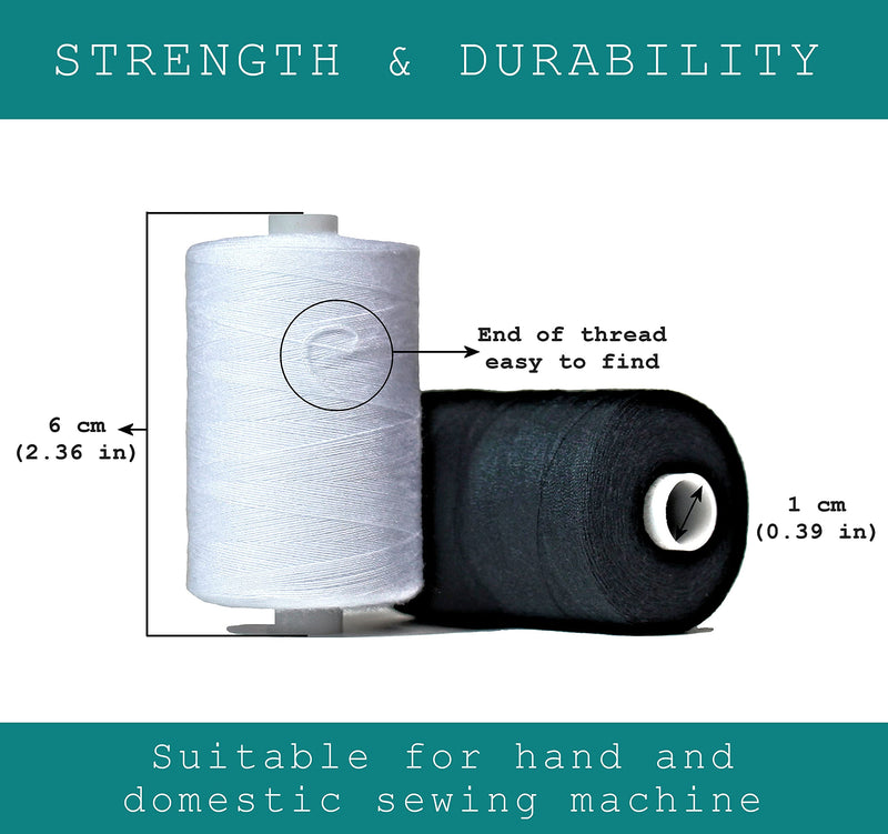 BlesSew Gray Sewing Threads - 10 Large Spools of Polyester Thread for Hand, Quilting & Sewing Machine - Grey Shades Plus Black & White - 1000 Yards Per Spool Balance - NewNest Australia