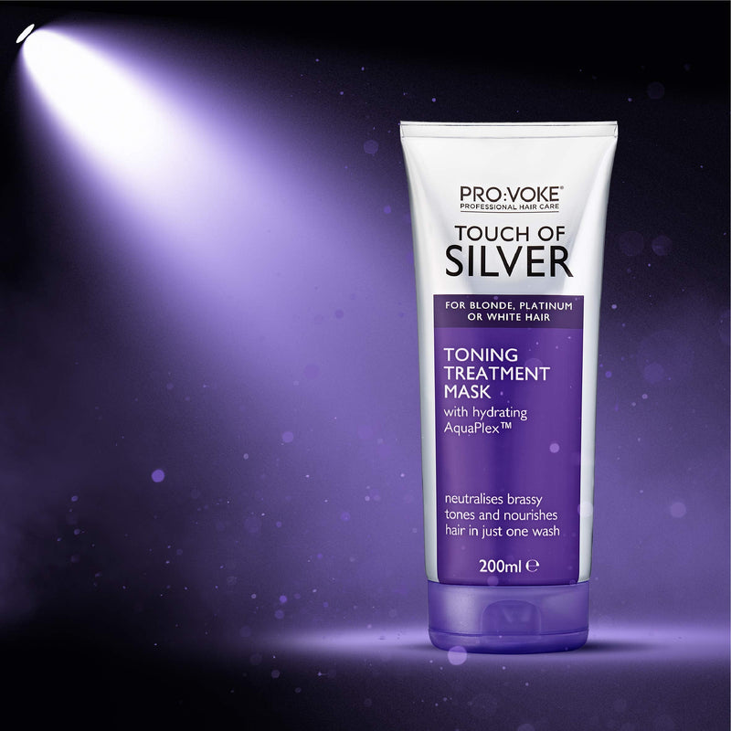 PRO:VOKE Touch of Silver Toning Treatment Mask 200ml | Purple Conditioner for Blonde, Platinum, White or Grey hair | Purple Shampoo Alternative to Banish Brassy Tones - NewNest Australia