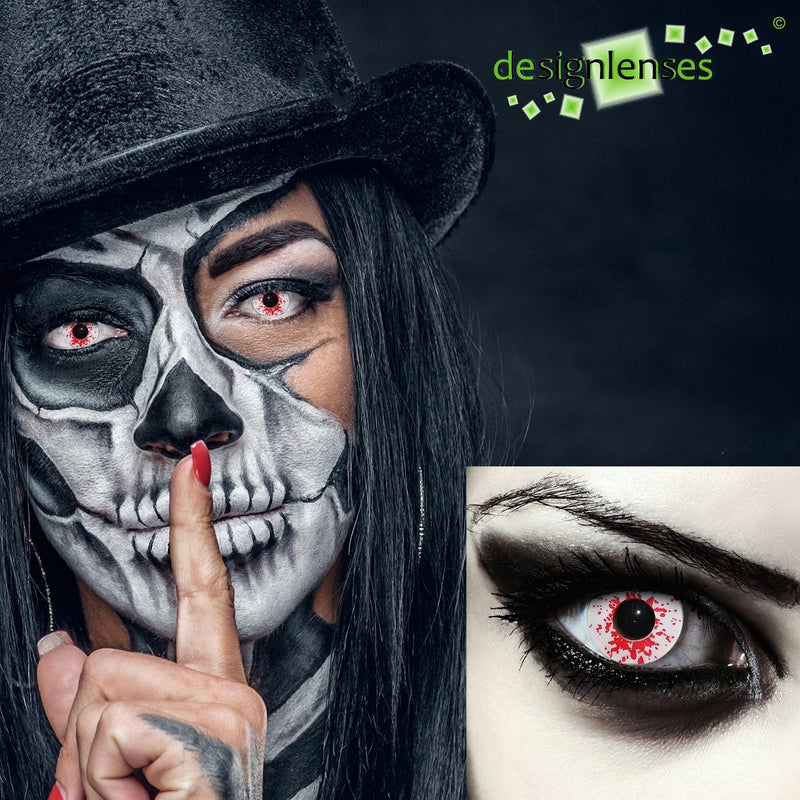 Colored Lenses Blood Splatter Contact Lenses in White White Bloody Red Lenses Pack Of 2) – Model: Blood Splash - NewNest Australia