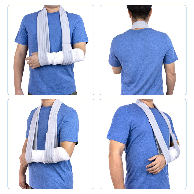 Yeloumiss Arm Sling Shoulder Adjustable Arm Shoulder Sling Lightweight Comfortable Arm Loop For Men And Women For Right Left For Wrist Hand Elbow Arm Injured 160 Cm (Black) - NewNest Australia