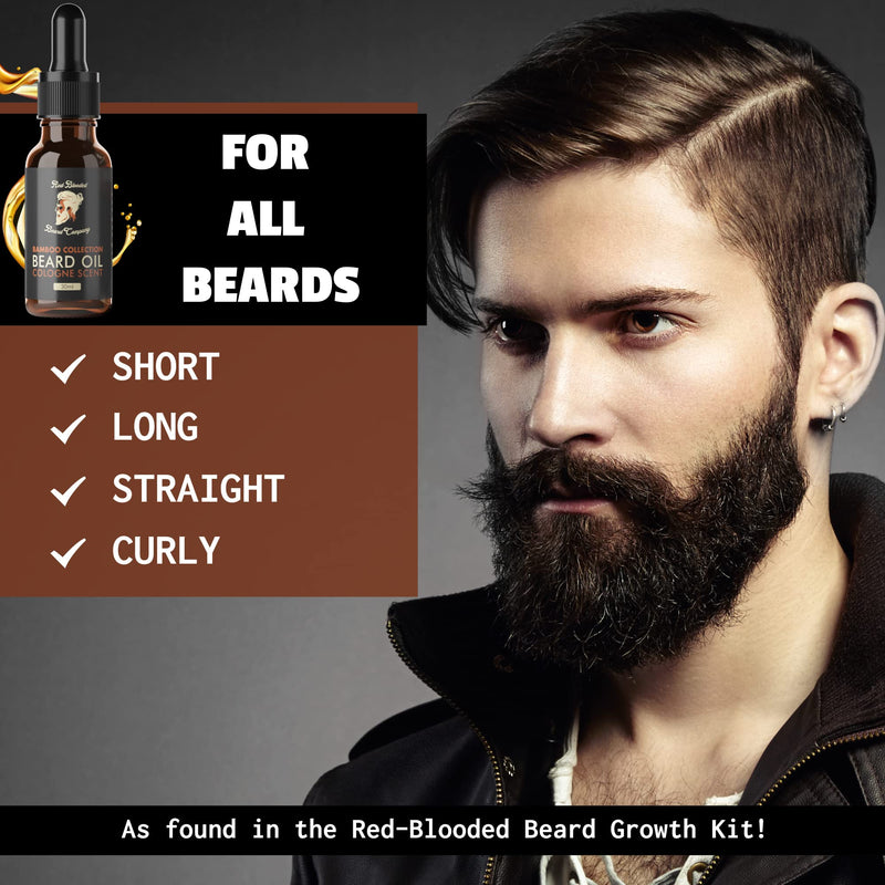 Red-Blooded Cologne Scented Beard Oil for Men - And helps your beard and skin look, feel and smell irresistible - Vegan - NewNest Australia