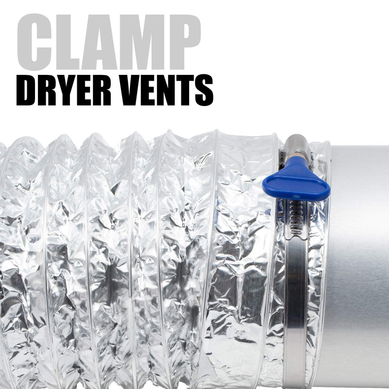 4 Inch Thumb Screw Key Adjustable 304 Stainless Steel Hose Clamps, Pipe Clamp, Worm Gear Clamps, Dryer Vent Clamp, Dust Collection, Automotive, RV Clamp 5 pack (4" Hose Clamp) - NewNest Australia