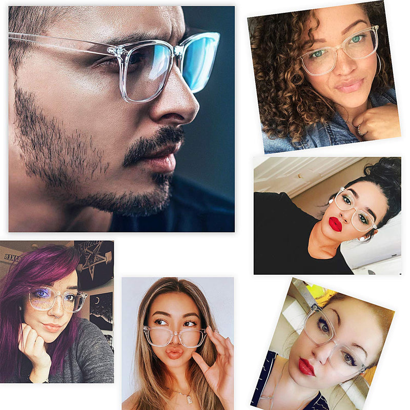COASION unisex transparent glasses without window glass, prescription fake glasses for girls, men, women, transparent, 52 millimeters - NewNest Australia