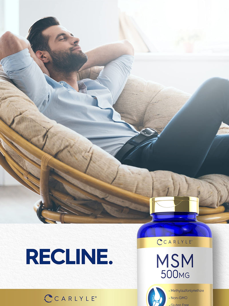 MSM Supplement | 500mg | 200 Capsules | Non-GMO, and Gluten Free Formula | Methylsulfonylmethane | by Carlyle - NewNest Australia