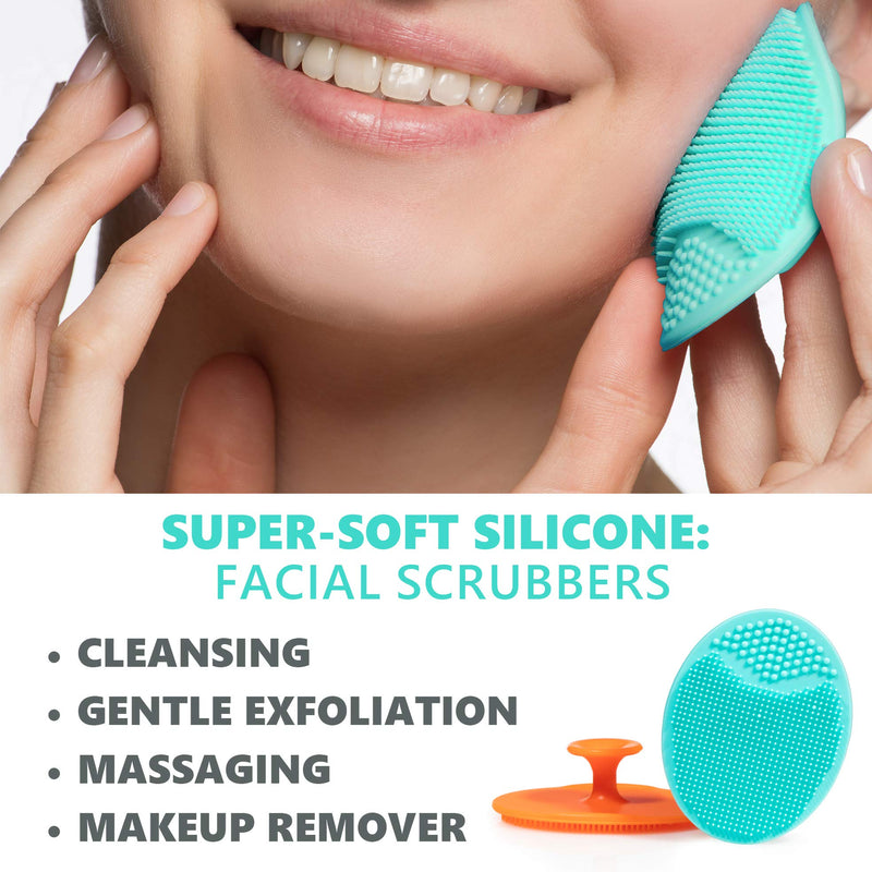 Exfoliating Brush For Razor Bumps and Ingrown Hair Treatment, Silicone Face Scrubbers, Face and Body Exfoliator Set - Perfect for Dry Brushing, by Dylonic - NewNest Australia