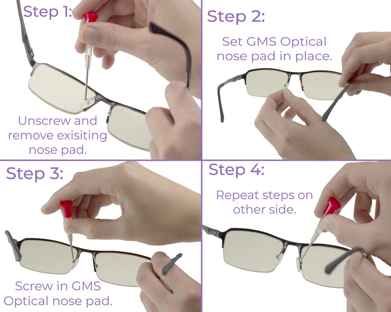 GMS Optical Soft Silicone D-Shaped Screw-in Nose Pads for Glasses, Sunglasses, and Eye Wear - 15mm (5 Pair) 1 - NewNest Australia