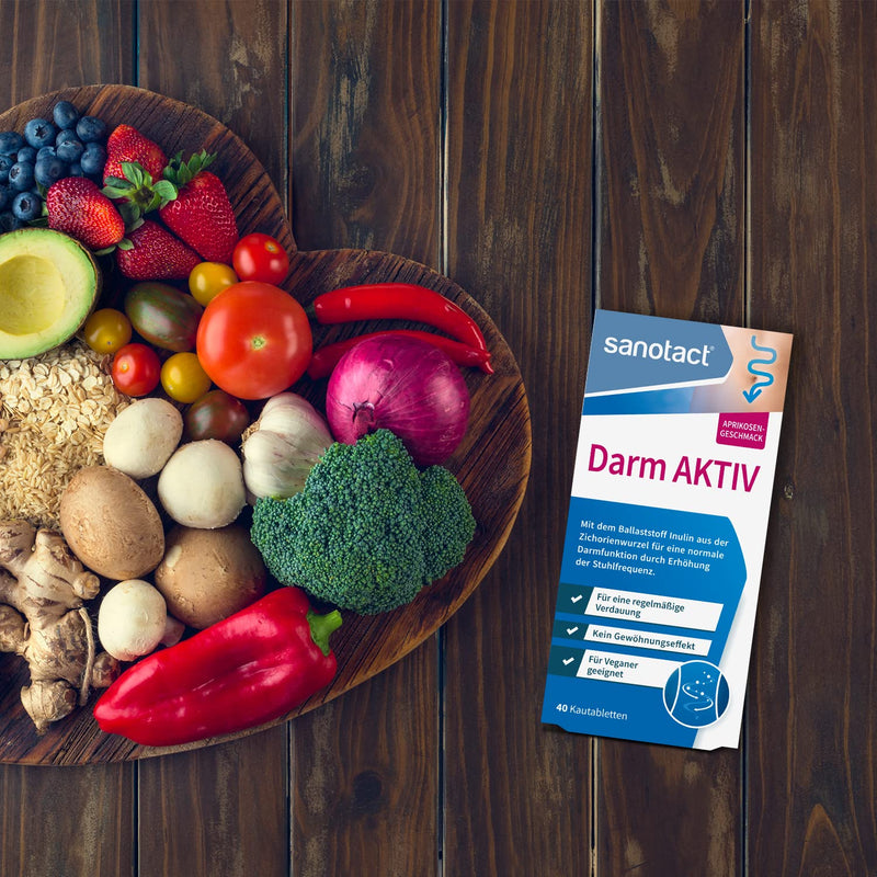 sanotact Darm Aktiv • 40 fiber chewable tablets • Natural fiber & inulin from chicory root • For intestinal cleansing and normal intestinal function 40 pieces (pack of 1) - NewNest Australia