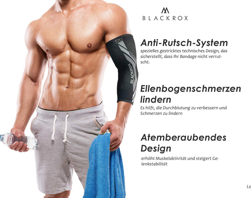 Blackrox Elbow Bandage Comparison Winner, Tennis Elbow Bodybulding With Compression For Men And Women, Elastic, For Fitness, Volleyball, Handball, Strength Sports, Right And Left - NewNest Australia
