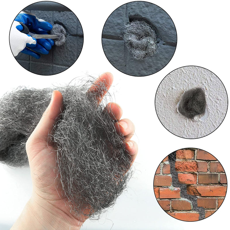 JJHXSM Steel Wire Wool 2pcs Steel Wool Fill Fabric DIY Kit Hardware Cloth Gap Blocker for Holes,Siding,Pipeline in Garage,House,Workshop - NewNest Australia