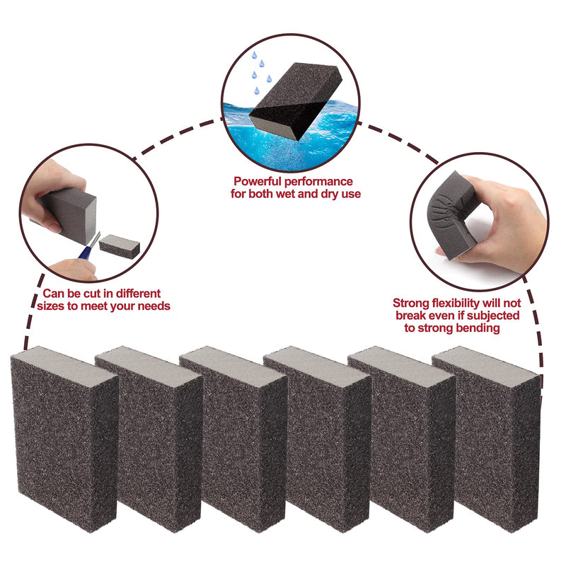 Jersvimc 36 Grit Coarse Sanding Block - 12Pcs, Wet Dry Sanding Sponge Foam Sandpaper Block Washable & Reusable Sandpaper Sponge for Drywall Wood Plastic Metal Furniture 36 Grit(Coarse) - NewNest Australia