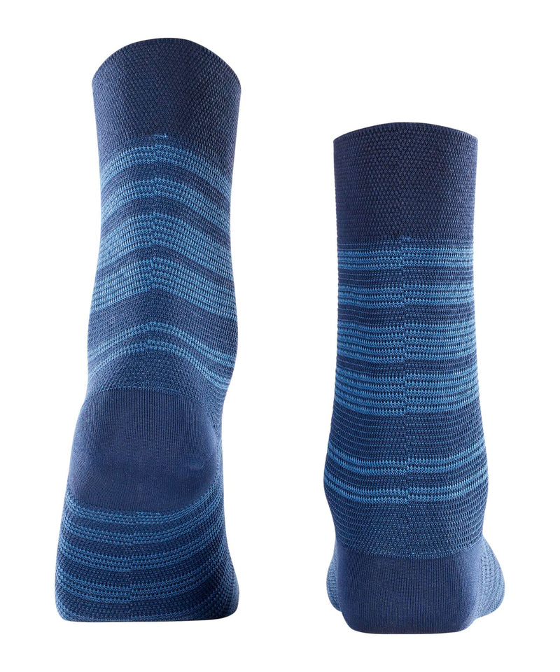 Falke Women'S Sensitive Sunset Stripe Socks, Pressure-Free Comfort Waistband, Flat Seam To Prevent Pressure Points, Breathable, Sustainable Lyocell, Striped, Comfortable For Diabetics, 1 Pair, 39-42, Blue (Space Blue 6116). - NewNest Australia