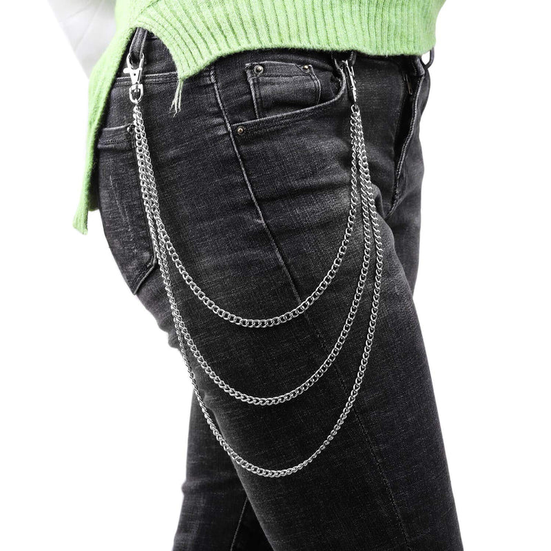 Anezus 3pcs Belt Chain, Pocket Chain, Chains for Wallet, Pants, Jeans, Goth Accessories for Eboy, Egirl, Men and Women - NewNest Australia