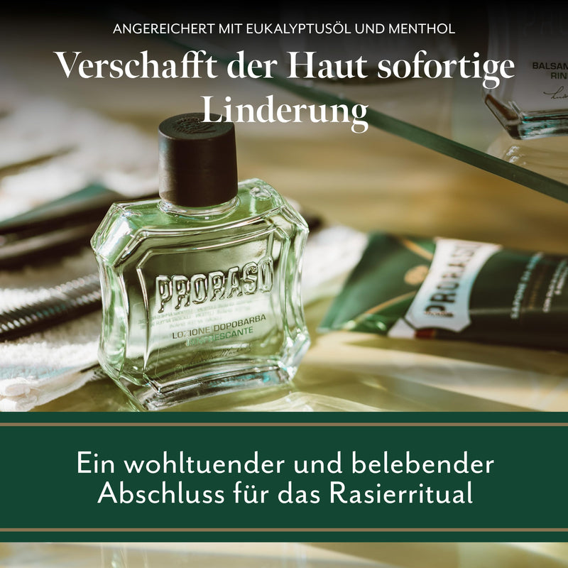 Proraso After Shave Lotion Refresh, 100 ml, aftershave for men with eucalyptus oil & menthol, helps the skin regenerate after shaving, Made in Italy - NewNest Australia