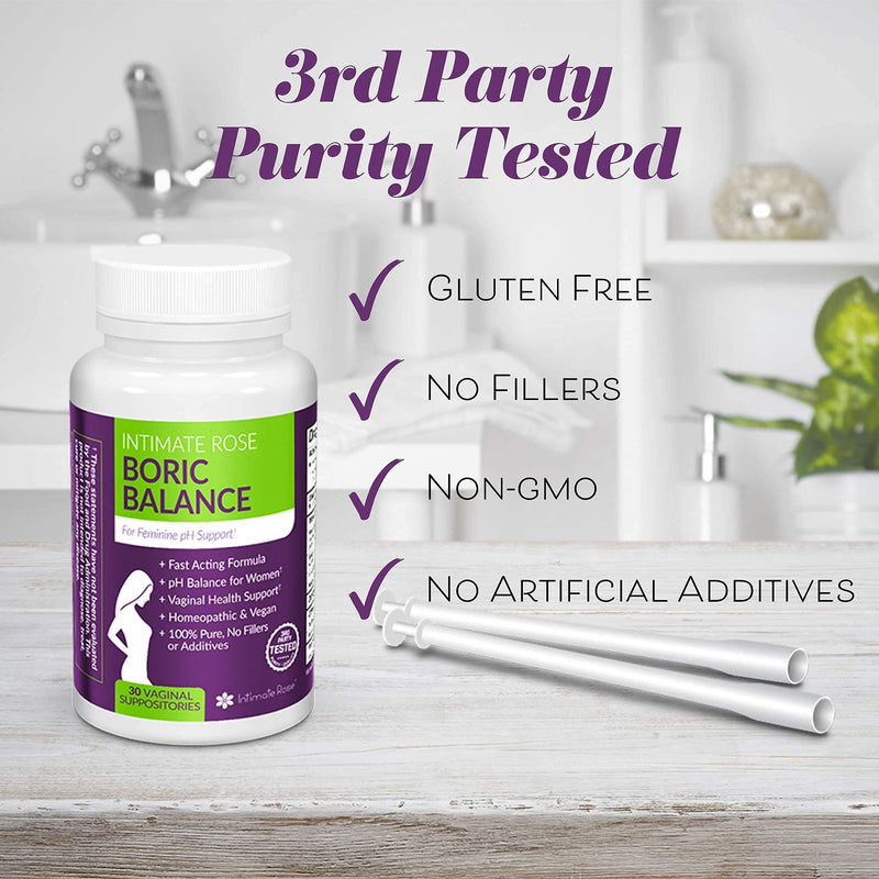 Boric Acid Vaginal Suppositories - 30 Count (600mg) + 7 Applicators - Made in USA - Helps Fight Against BV, Yeast Infections, Odor - Promote pH Balance for Women Vaginal Health 1 - NewNest Australia