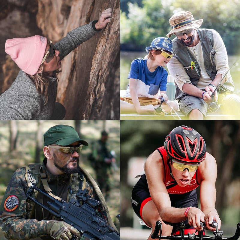 Xaegistac Tactical Shooting Glasses with 3 Interchangeable Lens High Impact Eye Protection Khaki - NewNest Australia