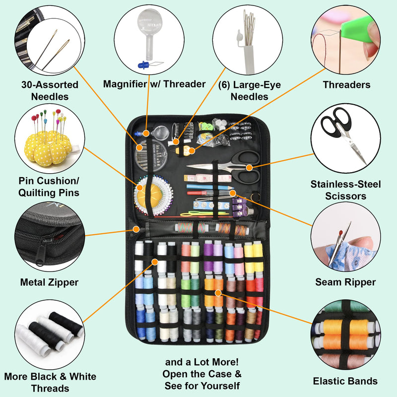 VelloStar Premium Sewing KIT for Adults - Easy to Use Sewing Supplies & 38 XL Color Threads, a Needle and Thread Kit for Small Fixes Around The House, Emergency Hand Sewing Repair Kit for a Quick Fix - NewNest Australia
