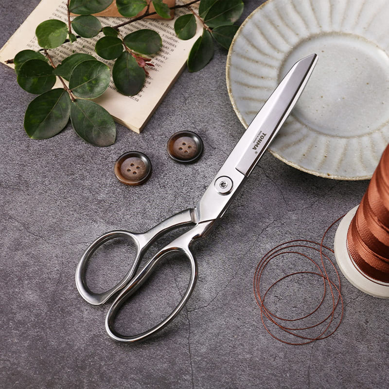 TONMA Sewing Scissors [Made in Japan] 9 Inch Professional Fabric Scissors, Heavy Duty Industrial Japanese All Stainless Steel Dressmaker Tailor Shears, Ideal for Cutting Fabric Cloth Denim Leather - NewNest Australia