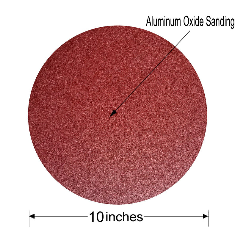 Sackorange 18 PCS 10-Inch NO-Hole PSA Aluminum Oxide Sanding Disc, Self Stick(3 Each of 80 100 120 180 240 400) - NewNest Australia