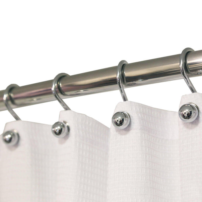 Hermosa Collection Luxury S Shower Curtain Hooks (12-Pack) Hotel Quality Silver Chrome Finish | Bathroom Accessories | Rustproof Non-Slip Ball End | Easy to Hang - NewNest Australia