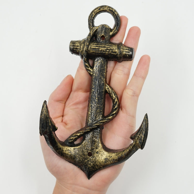 NewNest Australia - HERNGEE Nautical Anchor Hooks Antique Bronze Cast Iron Decorative Wall Hook, Treasures of The Caribbean Islands (1) 1 