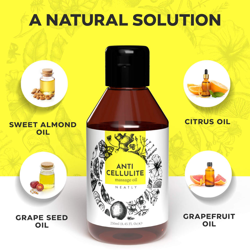 Neatly Stretch Mark Oil - A Cellulite Oil & Cellulite Remover with Sweet Almond Oil - Skin Therapy Oil & Cellulite Reducer with Organic ALmond Oil, Alternative to Cellulite Cream & Body Scrub, 250ml - NewNest Australia