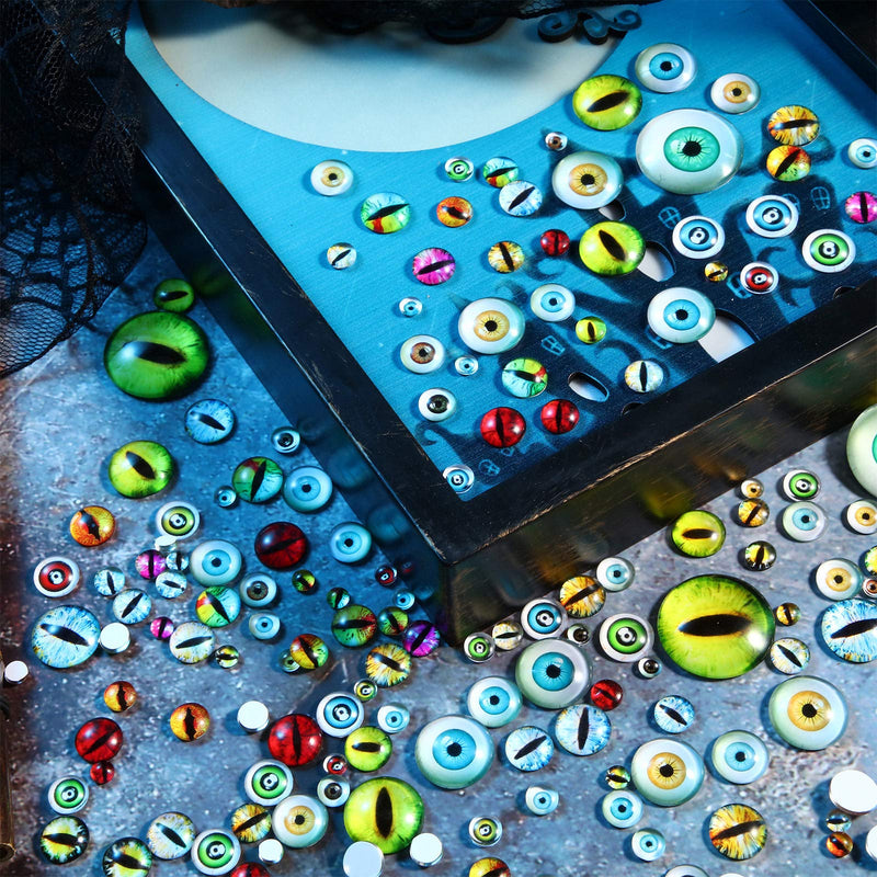 200 Pieces Halloween Glass Dragon Eye Half Round Glass Dome Cabochon Mixed Style Doll Eyes Glass for Art Dolls Props Fursuits DIY Jewelry Making 6 mm, 8 mm, 10 mm, 12 mm, 15 mm, 18 mm, 20 mm, 30 mm - NewNest Australia