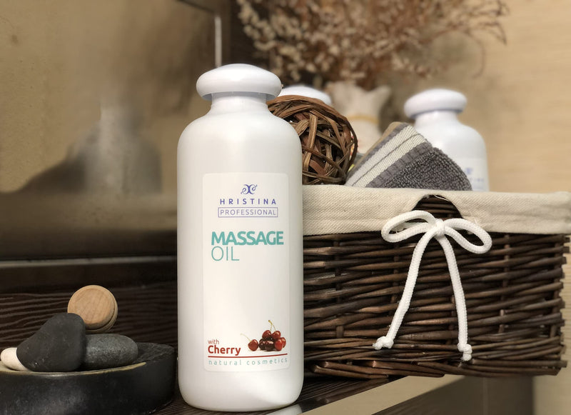 Massage Oil For Relaxing, Massaging Joint Pain, Body Massage, Skin Care | Cherry Massage Oil With Grape Seed, Sesame And Almond Oil | Sensual Massage Lotion Moisturizing, 500 Ml - NewNest Australia