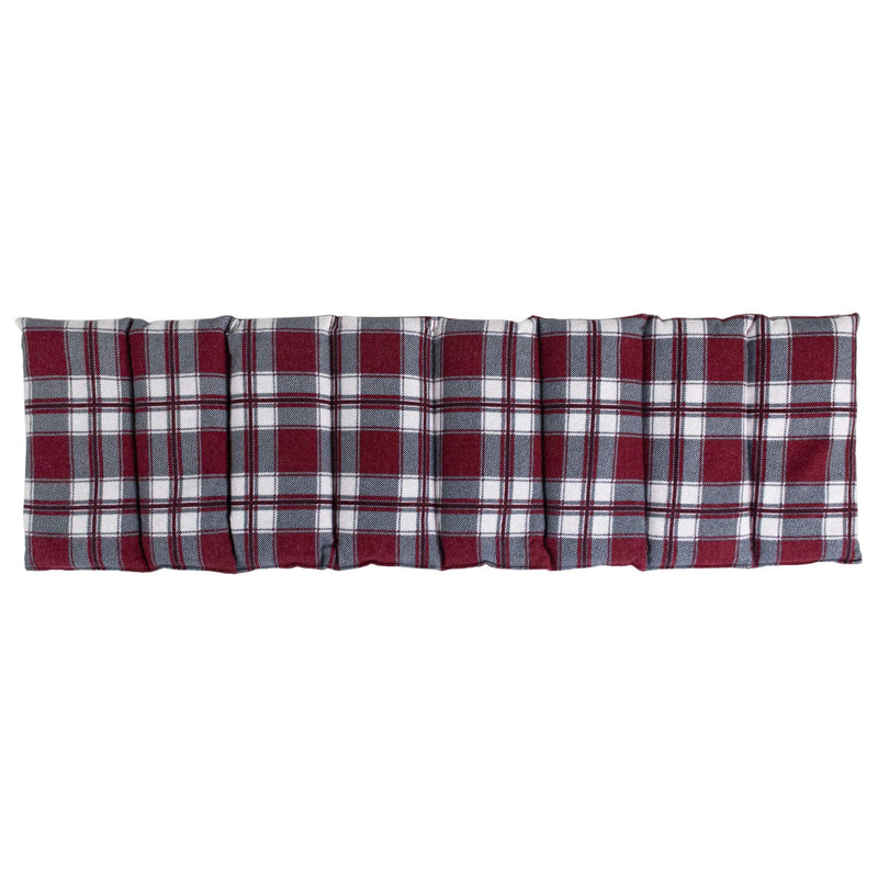 Organic spelled pillow 75x20cm large 8-chamber. Heat cushion, grain cushion with organic spelled for microwave and oven (flannel checked red) - NewNest Australia