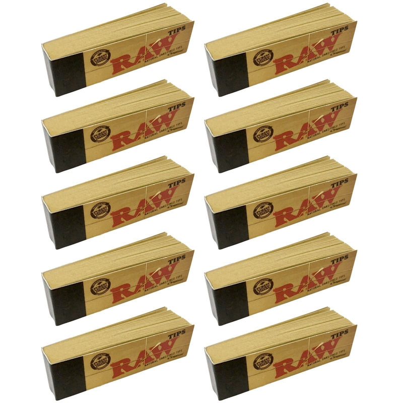Raw Rolling Papers Unbleached Filter Tips 10 Pack = 500 Tips 50 Count (Pack of 10) - NewNest Australia