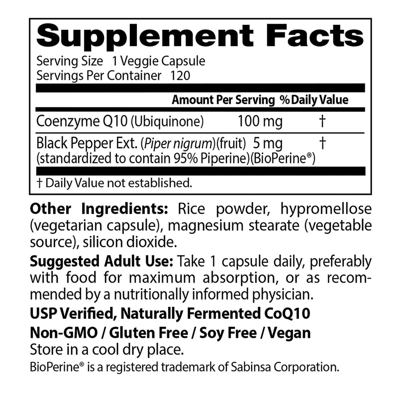Doctor's Best High Absorption CoQ10 with Bioperine, Heart Health & Energy Production, Non-GMO, Gluten & Soy Free, Vegan, 100 Mg, 120 count - NewNest Australia