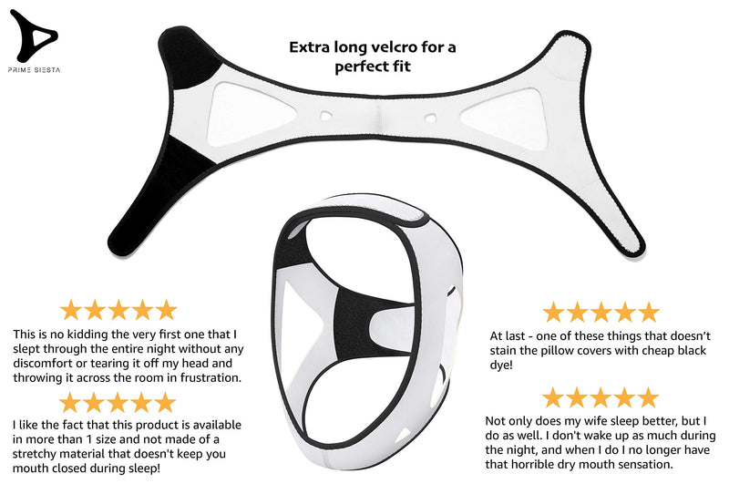 PrimeSiesta: Anti Snoring Chin Strap - Snore Stopper & Snoring Solution - Breathable, Flexible & Easily Adjustable with Eversoft Technology (Medium/Large) - NewNest Australia