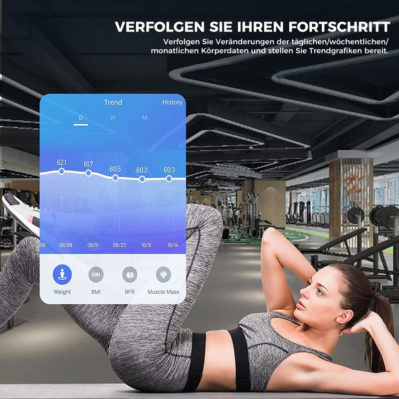 Youngdo Ito Bluetooth Body Fat Scales With Shatterproof Glass, Digital Personal Scales With App, Supports 19 Data Analysis Reports And Unlimited Users, Maximum Load Capacity 180 Kg - NewNest Australia